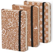 3 Pack Pocket Journal Notebooks, A6 Small Notebook B-Rose, Deer, Daisy 3 PACK