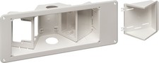Arlington TVB713 3-Gang Angled TV Box Recessed Outlet Wall Plate Kit, White,