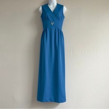 LESLIE FAY KNITS Royal Blue Tea Ankle Length Long Tank DressSize 6