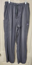 Cherokee Workwear Gray Scrub Pants Elastic Waist Cargo Pockets Women  s Size L