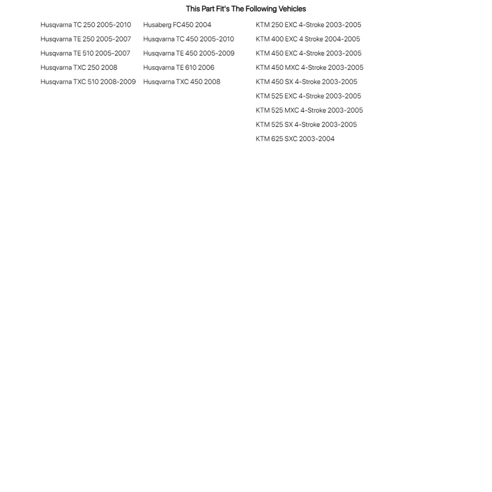 Комплект для восстановления карбюратора Tusk для 4-тактного KTM 525 EXC 2003-2005 - Изображение 2 из 2