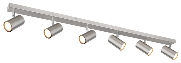 Globo D Robby Strahler Metall Nickel Matt, 6X GU10, Deckenleuchte, 115 Cm, IP20,-image