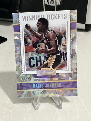 2017-18 Panini Contenders Winning Tickets Cracked Ice #32 Magic Johnson #d 05/25