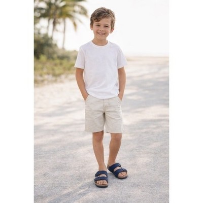 Lucky Brand Blanc Kids Sandals Navy Blue  Suede Double Buckle Slides US 2