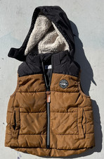 Kid's H M Vest Multicolor Solid Puffer 3/4T Boy's Hood Detachable Zip Outdoor