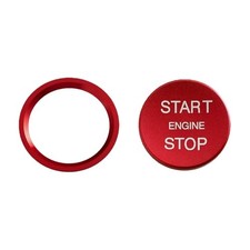 Car Engine Start Stop Push Botton Cover, Aluminum Auto Key Ignition Switch Red