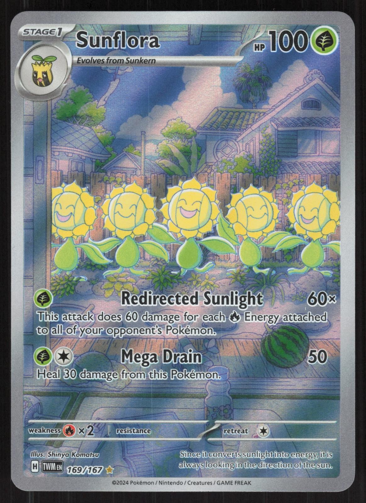 Sunflora 169/167 Illustration Rare Twilight Masquerade Pokemon Holo Near Mint