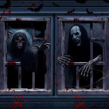 2 Pcs Halloween Window Decorations, Halloween Window Cover, Horror Window Poster