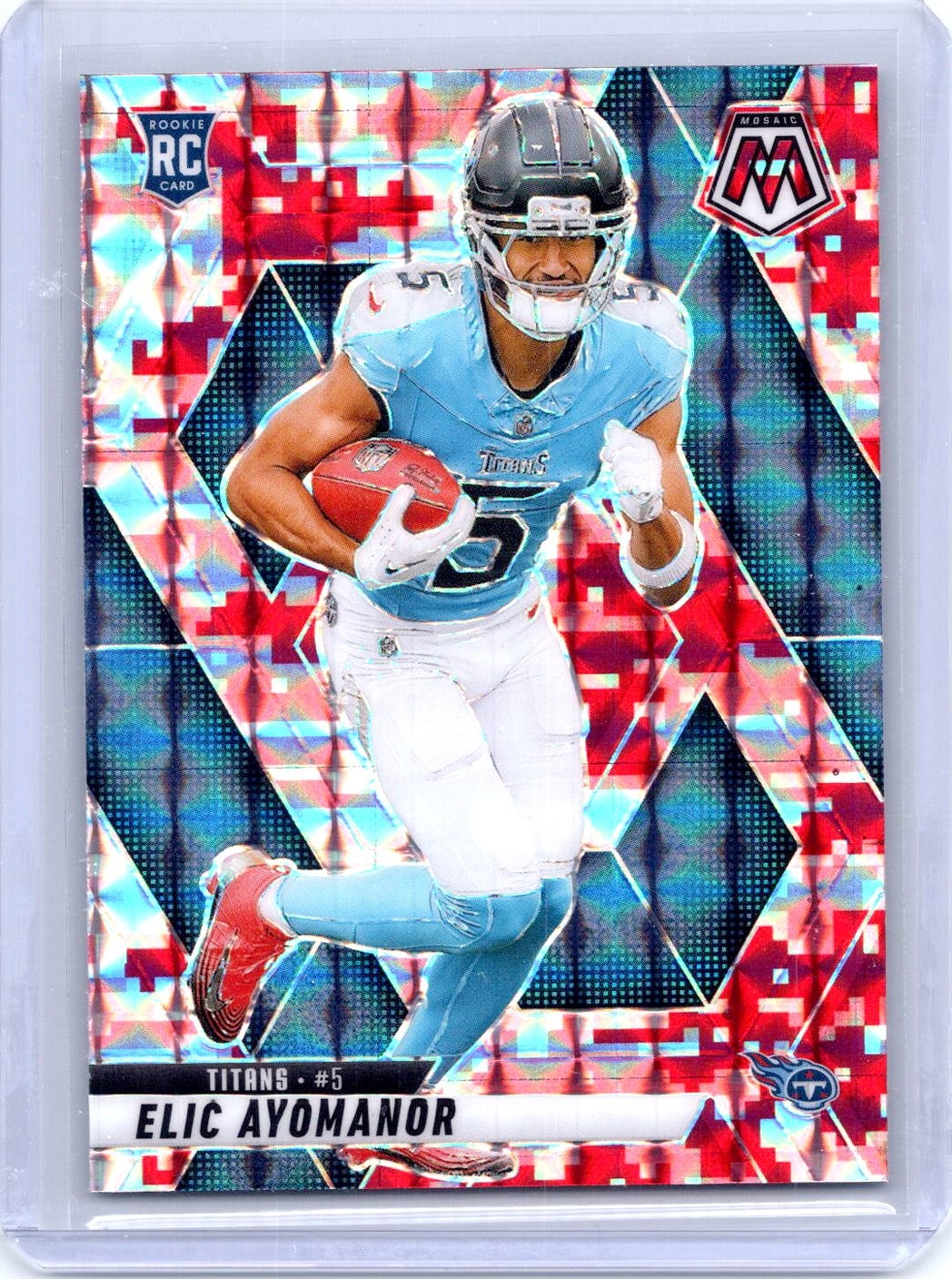 2025 Panini Mosaic #333 Elic Ayomanor Mosaic Camo Red