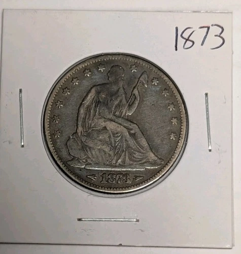 1873-P Philadelphia Seated Liberty Silver Half 1/2 Dollar