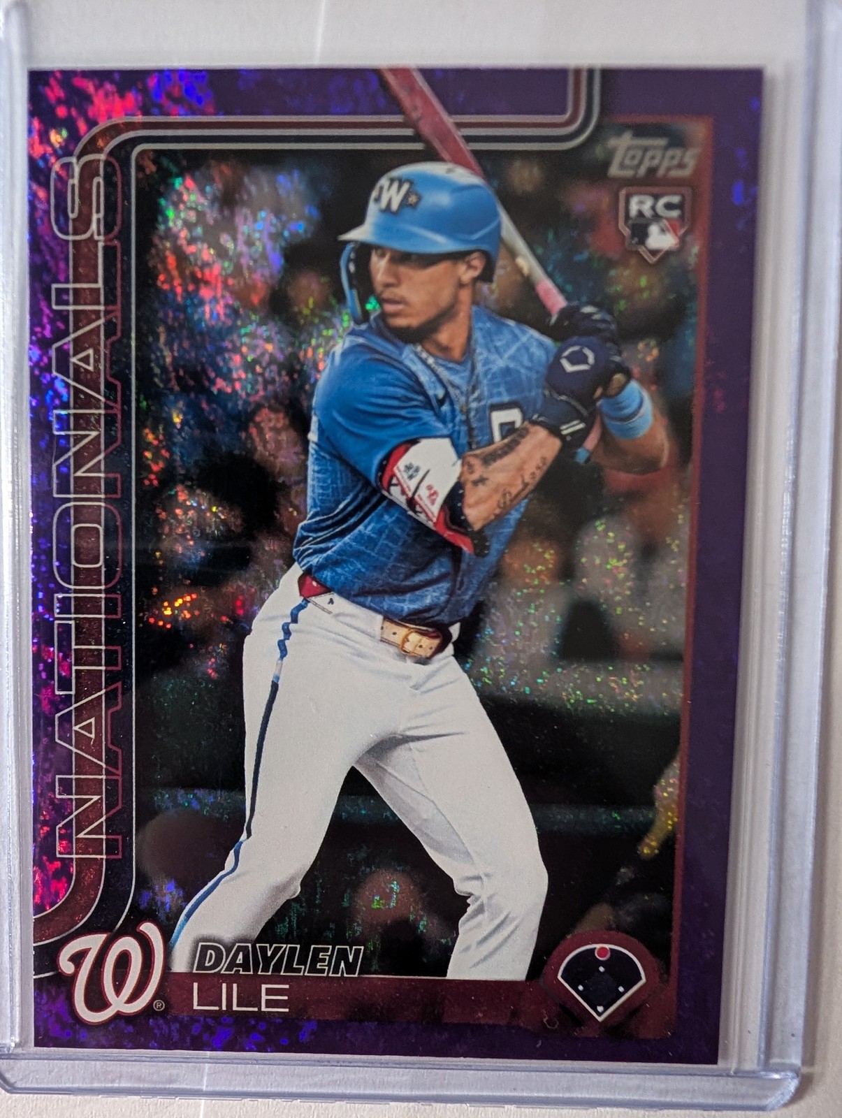 2025 Topps Update #US172 Daylen Lile Purple Holo Foil #/250