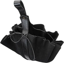 Medieval Drawstring Bag Black With Cord Closure Versatile Suede Construction