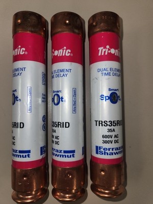 Trionic TRS35RID Dual Element Time Delay Fuse Class RK5 600VAC 300VDC LOT OF 3