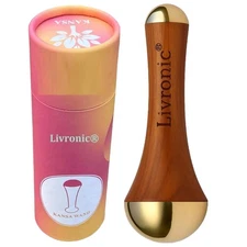 Livronic Ayurvedic Dual Kansa Wand massager | Both Side Bronze Cap Facial,Neck
