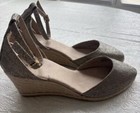 Merona Beige Glitter Ankle Straps Espadrille Wedges Shoes Size 9.5 — photo 6