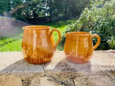 🟠 Ceramica Italia Meridionale Grottaglie Puglia 2 brocche in ceramica maiolica