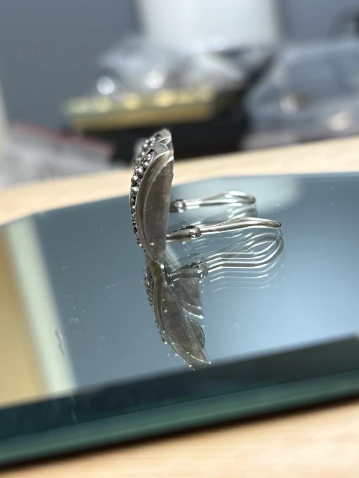 LOIS HILL Sterling Silver Caviar Bead & Scroll Stud Clip-On Omega-Back Earrings - Image 4 of 4