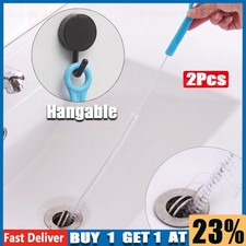2 Pack Sink Drain Cleaning Brush Kitchen Shower Flexible Long Unblocker Bathroom