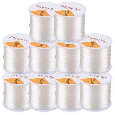 10 Rolls 0.8mm Elastic Stretch Thread for Bracelets, Elastic Bracelet String ...