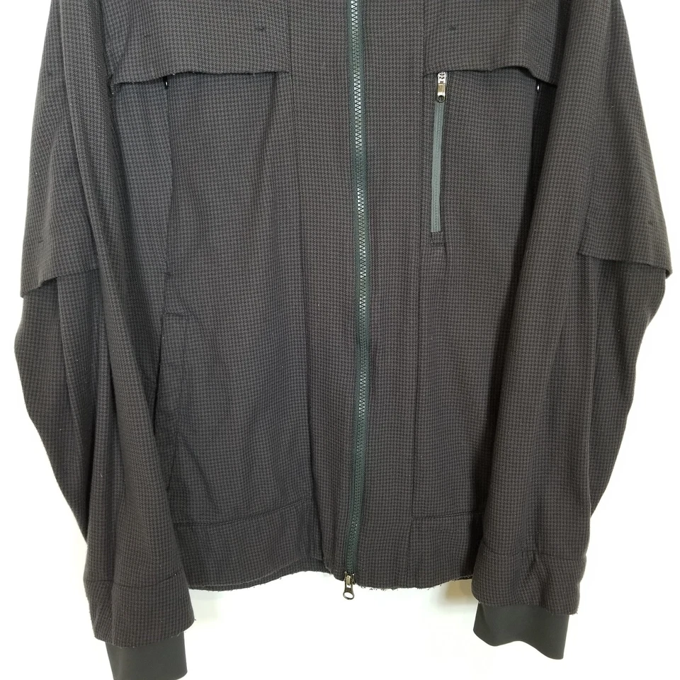 Chaqueta Lululemon Relé Hombres XL Pata de Gallo Swift Mojave Gris Oscuro Empacable Capucha Foto 3 de 4