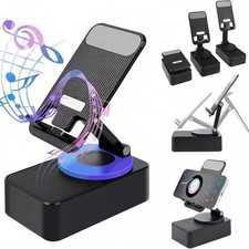 Cell Phone Stand With Wireless Bluetooth Speaker, LED,Anti-Slip Base HD Surround