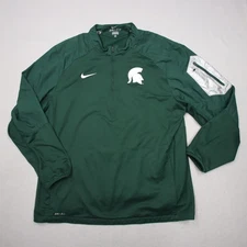 Michigan State Spartans Pullover Mens XL Green NCAA Nike Dri Fit Cotton Bowl