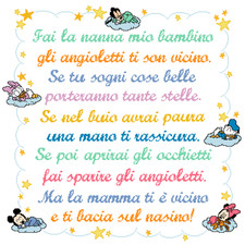 Schema Punto Croce Copertina Filastrocca Culla Corredo Nascita Ricamo Disney