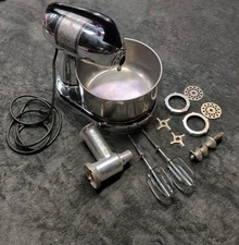 Vintage Dormeyer Silver Chef Stand Mixer Model 4300 Bowl Beaters Grinder
