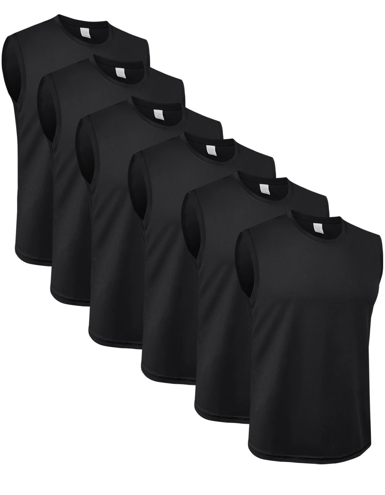 6Pack Mens Quick Dry Sleeveless Shirt Gym Workout Muscle Tee Tank Sports Outdoor