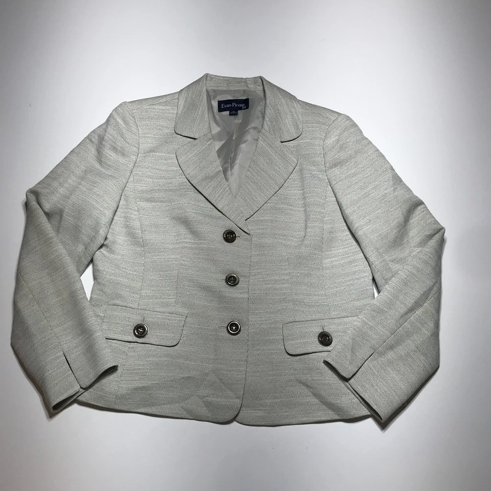 Traje Eva Picone Mujer 14 Forrado Carrera Avena Blazer Chaqueta y Falda Lápiz Foto 2 de 4