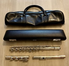 Yamaha Model YFL-481 Solid 925 Silver Flute w/ Hard Case and Soft Carry Case