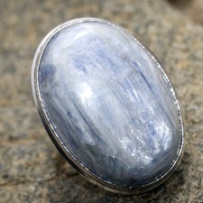 925 Silver Plated Blue Kyanite Jewellery Ring Handmade Gemstone Size Us 6 JW
