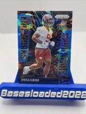 2025 Panini Prizm Fireworks Blue Cracked Ice /99 Emeka Egbuka Rookie RC Bucs