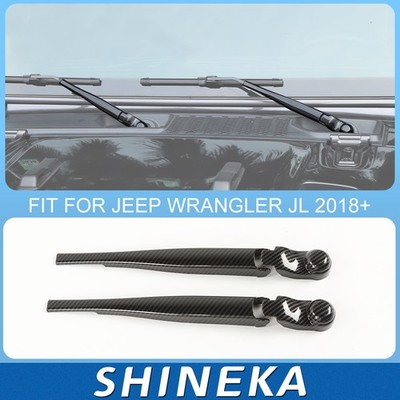 2x Front Window Windshield Wiper Trim For Jeep Wrangler JL JT 2018+ Carbon Fiber