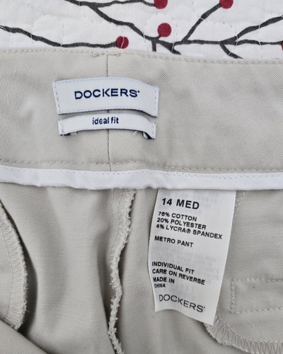 Dockers Ideal Fit Khaki Chino Pants Size 14 Med Rise Color: Metro Pant Womens - Picture 6 of 8