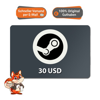 Steam Gift Card $30 USD Dollar Gutschein Code   Guthaben digital via E-Mail!