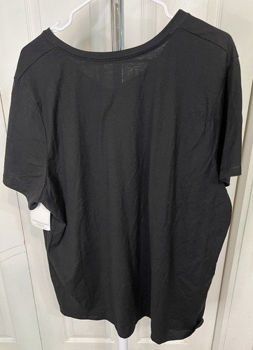Champion Damen Plus Jersey V-Ausschnitt T-Shirt, Schriftzug Logo 3X schwarz Neu mit Etikett - Bild 3 von 7