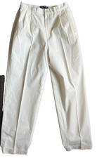 Women  s Polo Sport ralph lauren cotton beige pleated pegged dress pants size 8