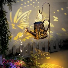 【Christmas Gift】 Solar Watering Can with Lights Outdoor,Hanging Solar Lantern...