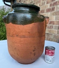 VTG Mediterranean LARGE Green Terracotta Pottery for Olives/Oil Jar Vase *AS IS*