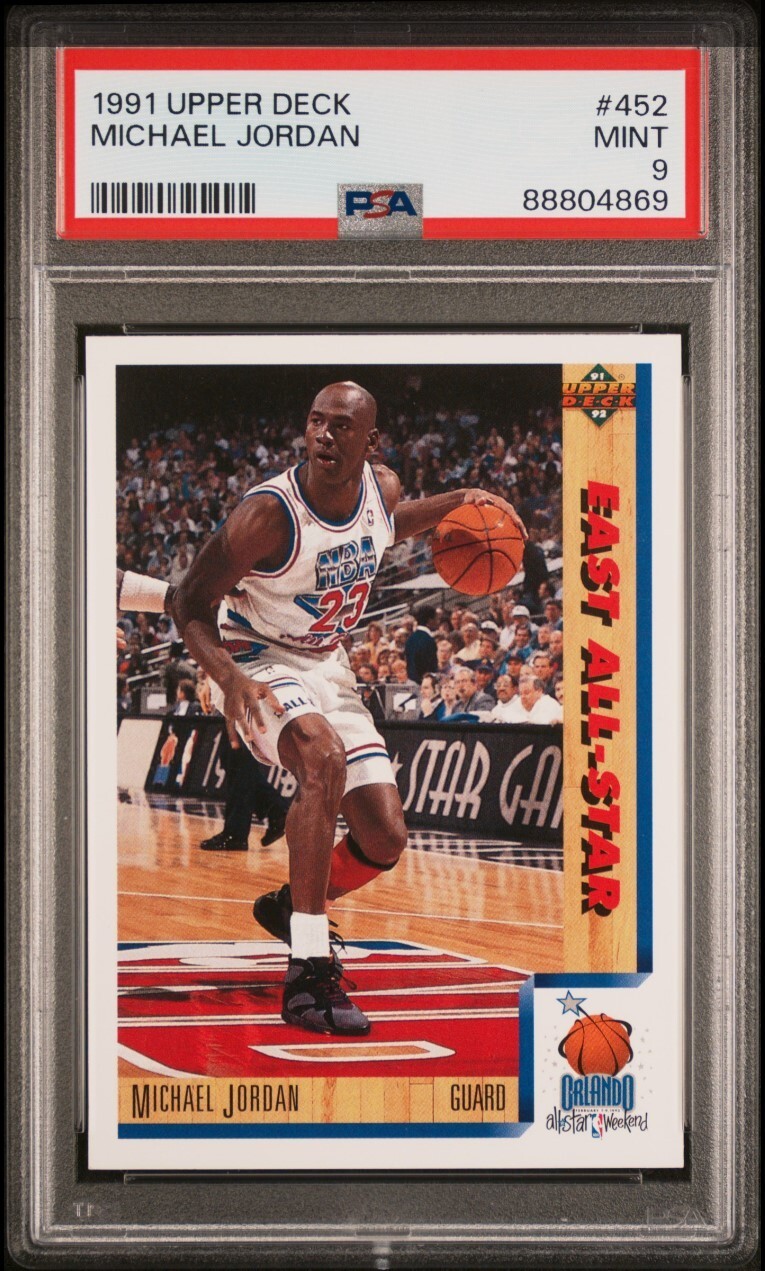 1991-92 Upper Deck NBA East All-Star 452 Michael Jordan PSA 9 Chicago Bulls