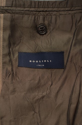 Boglioli Men's Beige Cotton Striped Suit Blazer + Trousers Size 50 Made in Italy - Picture 22 of 24