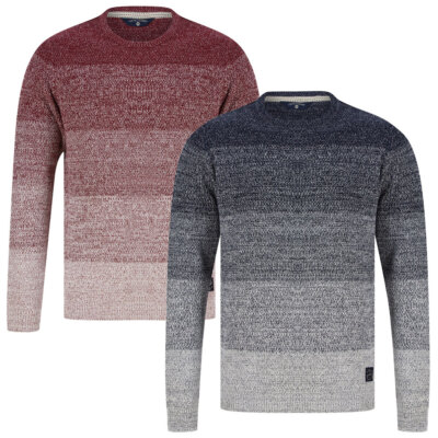 Tokyo Laundry Herren Strickpullover Farbverlauf Farbblock Cotton Rich Sweater