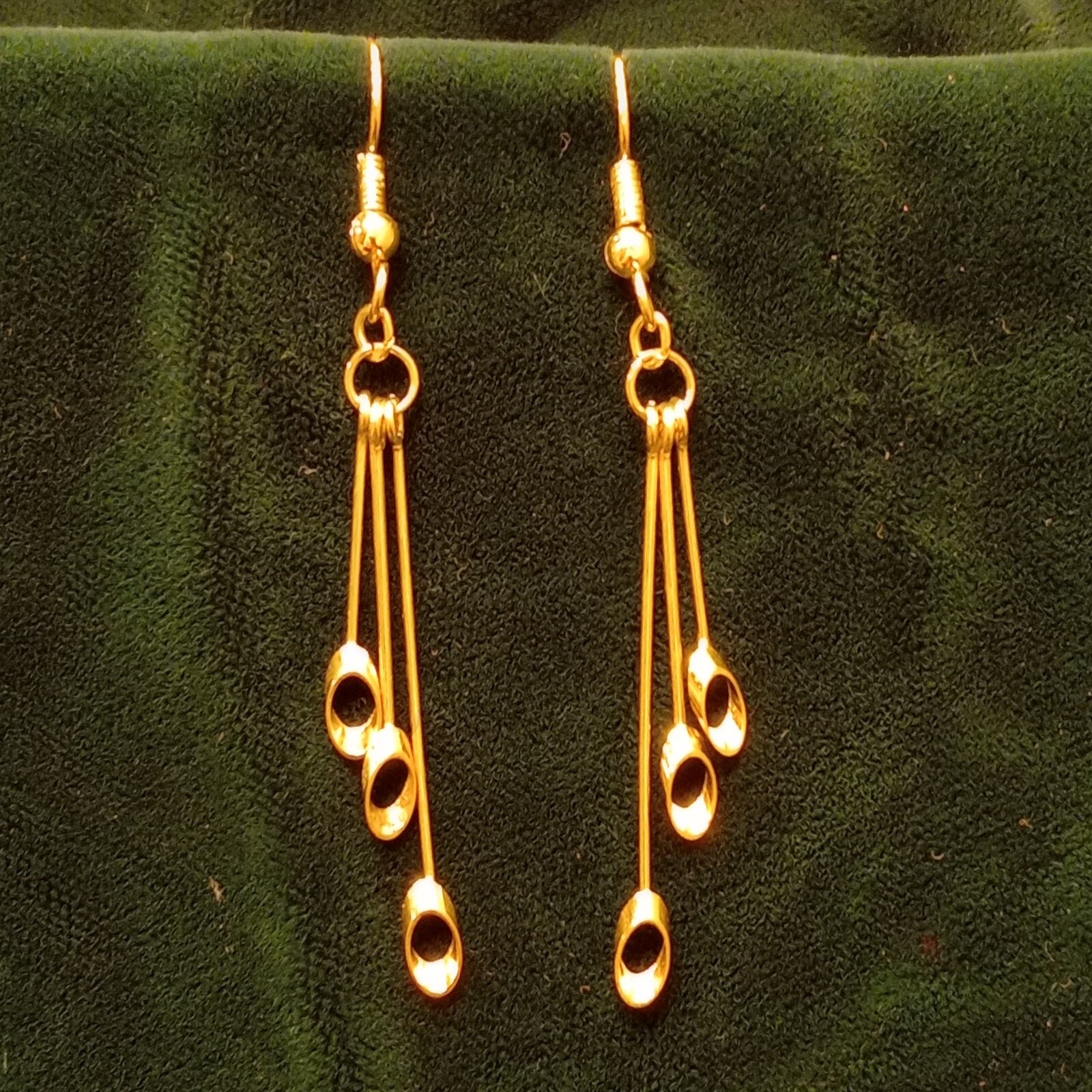 Dangle Drop Pendulum Chime Modern Elegant 90s Gol… - image 1