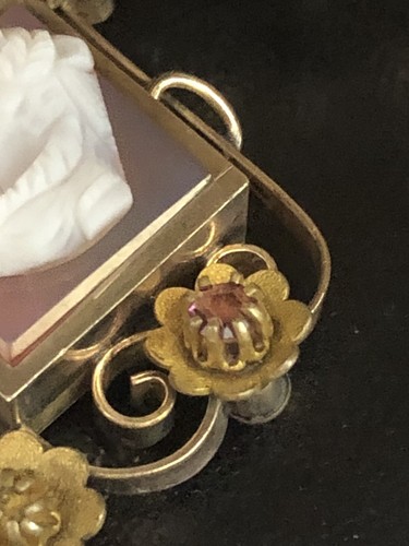 Stunning Antique Victorian Square Cameo Brooch Gold Filled Agate Or Hard Matter - Picture 5 of 20