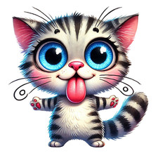 Wall Decal Sticker Funny Cat Wall Sticker 18X18cm Large