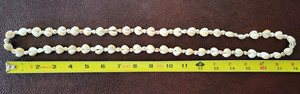 Vintage Hawaiian Cowrie & Mini Conch Sea Shell Necklace Natural Beaded Lei 18"