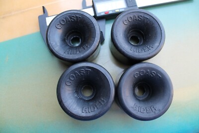 Coast Riders Black 1970's OG 64mm 41mm W4 Vintage Set of 4 Skateboarding WHEELS