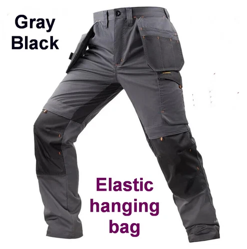 Men Multi-Pocket Cargo Pants Work Pants Wear-Resistant Pants Worker's Trousers - Picture 37 of 42