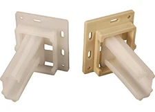 H306 Drawer Slide Socket Set Small C Shape 2 Per Pack Cabinet Hardware White 1